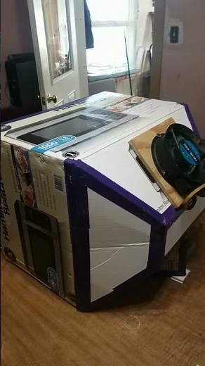 Homemade cardboard spray booth