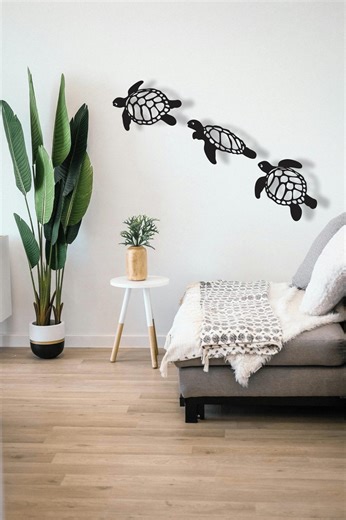 Sea Turtle Metal Wall Art: Nautical Home Decor - Etsy