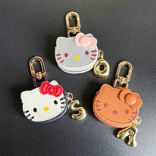 Custom Your Cat Coin Purse With 18K Gold Plated Initial Zip Charm,personalized Mini Kitty Bag Charm - Etsy