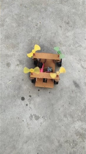 4 Fan Motor Car DIY 🔥 | Powerful Cardboard Car Project#shorts #viral