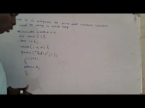 odd numbers using WHILE loop