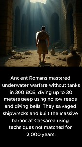 190K views · 1.2K reactions | Ancient Roman divers didn’t need oxygen tanks. With basic tools and bold strategy, they carried out underwater missions rescuing cargo, inspecting enemy fleets, and building structures beneath the sea. Their most advanced feat: helping build the harbor at Caesarea using underwater concrete unmatched until modern times. | History Revived | Facebook