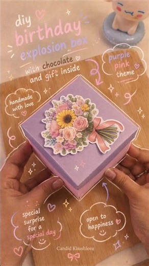 Everyone wanted a purple & pink version💜🩷#paper #tutorial #giftbox #diy #paper #explosionbox