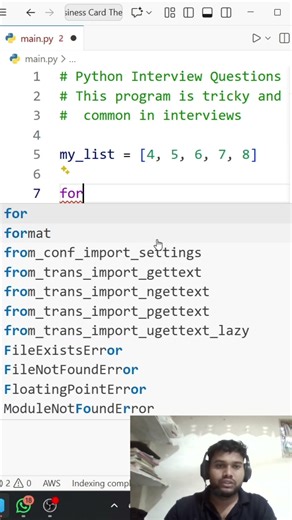 new python interview questions ❓ ll list in python output of this program #coding #newvideo