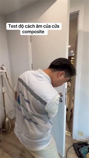 Test độ cách âm cửa composite