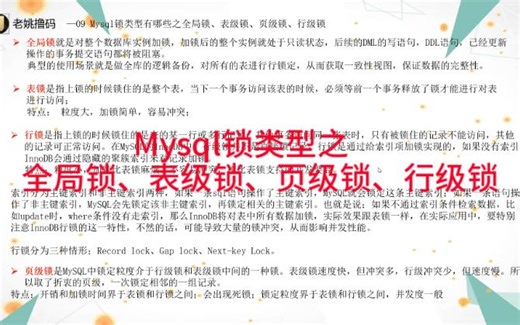 【JAVA面试】-10Mysql锁类型之全局锁、表级锁、页级锁、行级锁