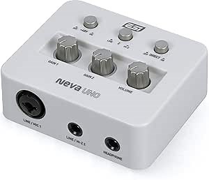 ESI Neva UNO | Professional 24-bit/192kHz 2x2 USB Audio Interface for PC and Mac with XLR, Line, and DI Inputs, Podcasting, and Streaming, Perfect for Guitarists, Music Production Software Included