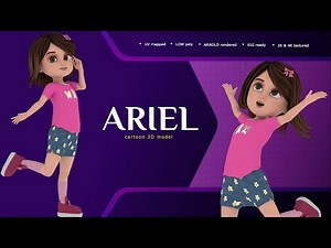 3D Rigged Cartoon Kid Character ARIEL #3d #animation #maya3danimation #cartoon #kids