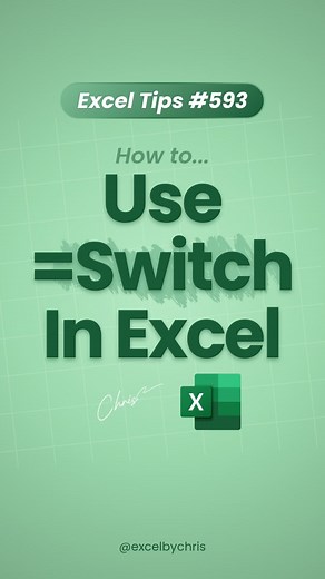Christian Colombo | The Excel Guru on Instagram: "Say goodbye to Nested IFs in Excel!  In this tutorial, you'll learn how to use the Switch function in Excel! #excel #spreadsheets #exceltips #accounting #workhacks #corporate #exceltricks"
