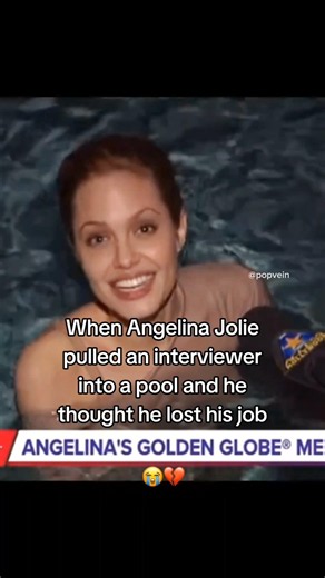 When Angelina Jolie pulled an interviewer into a pool and he thought he lost his job 😭💔