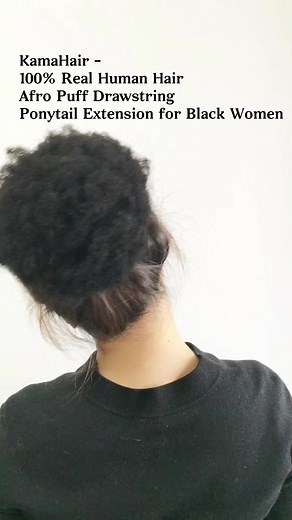 100% Real Human Hair Afro Puff Drawstring Ponytail Extension for Black Women#ponytail #afropuffs #drawstingponytail #afrobun #puffbun