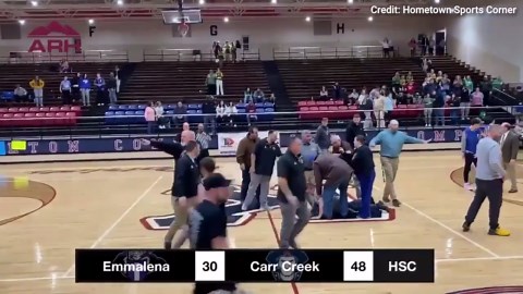 Middle school basketball fight results in adult getting tased