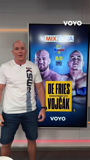 5.7K views · 21 reactions | Životný zápas pre Štefana Vojčáka sa blíži! 朗 Už túto sobotu, 18. októbra, sa v klietke postaví proti legende Philovi de Friesovi, šampiónovi, ktorý bude svoj titul obhajovať už po 13. krát  Podarí sa „Pištovi“ zosadiť dlhoročného kráľa ťažkej váhy?  Sleduj, ako tento duel dopadne, na Voyo  bit.ly/VoyoMMA #markizasport #MMA #KSW #KSW111 #StefanVojcak #Voyo | Voyo | Facebook