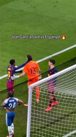 Joan Garcia save in Espanyol vs Barcelona Catalan derby game!