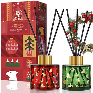 SCENTORINI Christmas Scented Reed Diffuser Set of 2, Home Fragrance Oil Diffuser Sticks for Bathroom Office Shelf Decor - Walmart.com