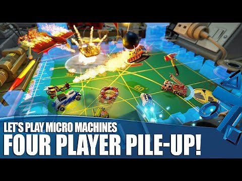 Let's Play Micro Machines World Series - Four Player Pile-Up!