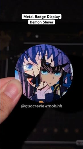 Reflective Metal Badge Display: Demon Slayer Edition ⚡️