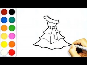 How to Draw a Pretty Dress for Beginners | Step-by-Step Easy Drawing Tutorials
