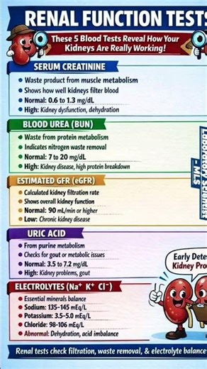 Renal function test#kidney #renalcare #biochemistry #test #labresults #support