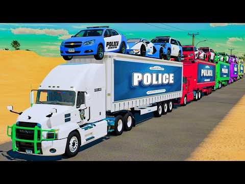 TRANSPORTING ALL EMERGENCY VEHICLES WITH MACK TRUCKS TO GARAGE - FS22