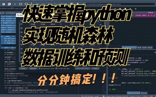 九分钟快速学会使用python实现随机森林数据训练和预测（附代码）