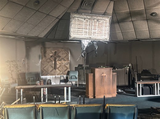 Metro church intentionally set on fire, vandalized with graffiti