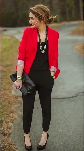 red blazer outfit ideas