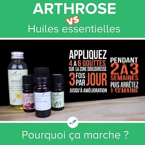 [ARTHROSE ET LES HUILES ESSENTIELLES] L'arthrose est une affection chronique très douloureuse au niveau des articulations. Elle intervient lorsque le cartilage entourant l'os au niveau de l'articulation s'use de façon anormale, cette usure entraîne avec elle la dégradation de tout le système articulaire : les ligaments, l’os, les muscles et le liquide synovial qui lubrifie l'articulation sont altérés. Avec un mélange d'huiles essentielles très efficace comme antidouleur et aussi tonifiant, ne la