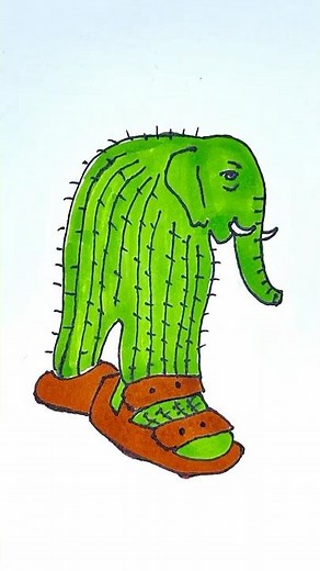 Easy drawing italian brainrot lirili larila #kids #howtodraw #easydrawing #italianbrainrot #elephant