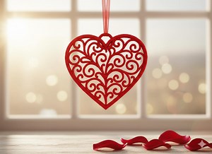 Heart FSL Embroidery Design | Valentine Ornament | 4x4 Hoop | Instant Download - Etsy Canada