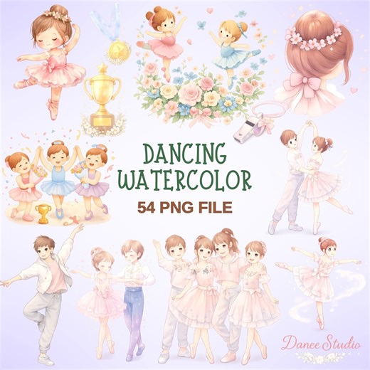 Watercolor Ballet Clipart | 54 PNG Dance Illustrations (digital Download) - Etsy