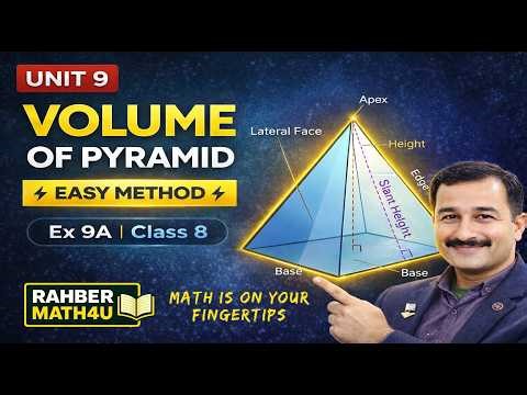 Exercise 9 A | Q1–7 | Volume & Surface area of Pyramids | APS Math's Class 8 | Book 3