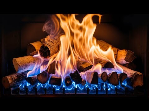 Enjoy a Color-Shifting Fireplace with Vivid Blue Flames Below and Warm Orange Fire Above