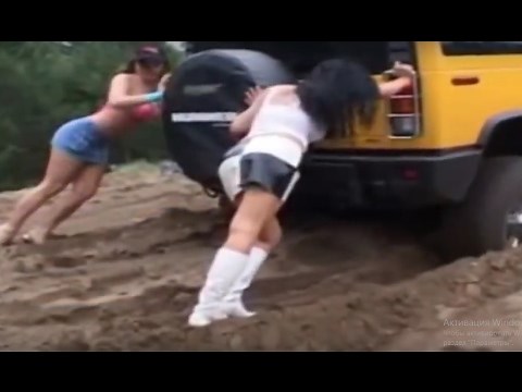 Girls Stuck in Mud Cars Stuck in Mud Compilation