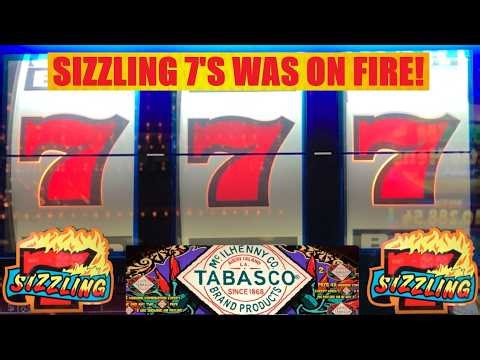 I could not stop winning on Sizzling 7's! 12 ft tall Colossal Diamonds slot + Tabasco slots & more!