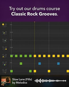 1.2K views · 15 reactions | When you turn up to the jam session, you want to make sure that you are ready to rock out with a collection essential rock grooves and fills. Luckily, our Classic Rock Grooves course is here to teach you exactly that! 論 Try it on Melodics today! | Melodics | Facebook