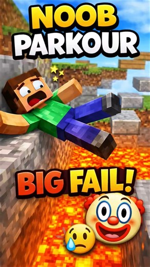 When a Noob Tries Parkour for the First Time 😂 #minecraft #gaming #parkour