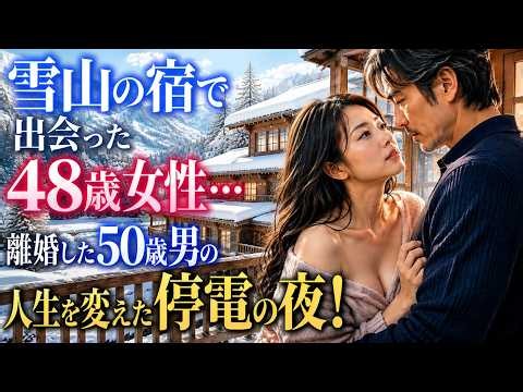 離婚で心を失った50歳男、雪山の宿で48歳女性と出会う…停電の夜、孤独な二人の人生を変えた秘密の恋の結末とは？！忘れていた愛を取り戻した二人が最後に選んだ未来に誰もが驚く感動の真実が待っていた？！今！