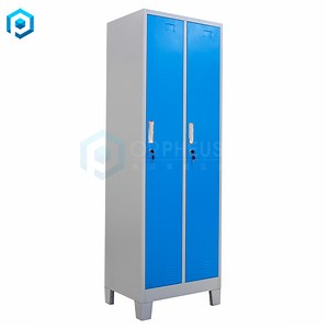 [Hot Item] Double Door Metal Wardrobe Locker 2 Door Employee Storage Cabinet Staff Gym Steel Locker