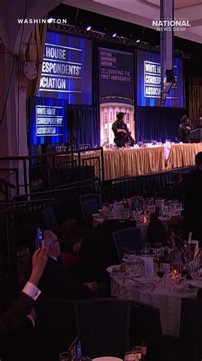 Man eats salad after shooting at White House Correspondents' Dinner