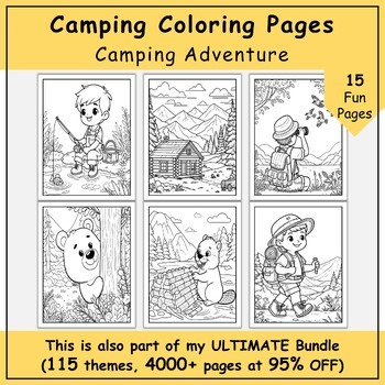 Camping Adventure | Fun Printable Coloring Sheets for Kids | Grades K-5