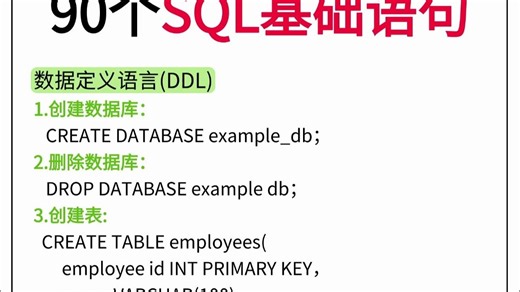 90个sql基础语句，数据分析一定会用到！