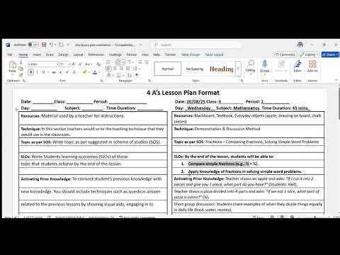 4As lesson plan orientation