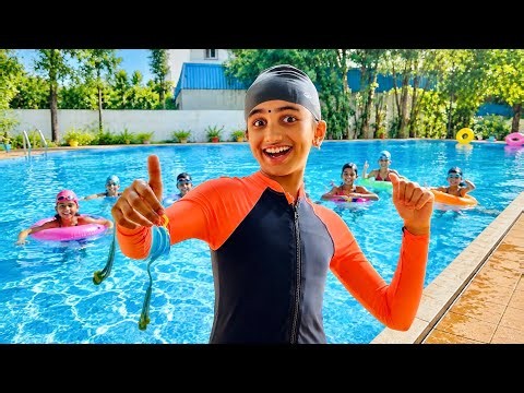 Ammu Played Pool Games All Day! 🏊‍♀️ ‪@v5familyshow‬