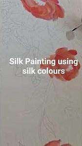 Painting Peonies on Silk Stole (Dye-Na-Flow Colours)
