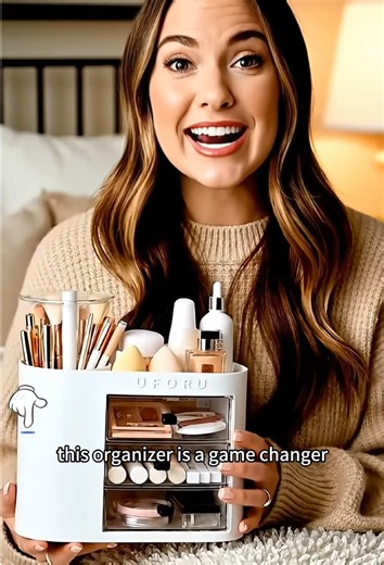 Too many cosmetics and don’t know how to organize them? This cosmetic organizer makes it easy to keep everything neat and tidy!#makeuporganizer #organizer #storage #tiktokshop #fyp