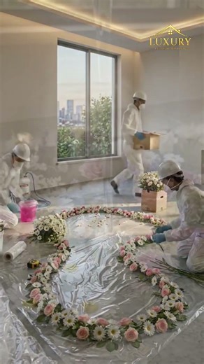 Luxury Flower Epoxy Floor Transformation | Crystal Clear Resin Living Room Design | 3D Interior