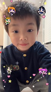 Cutie boy with powerpuff girls. 😙♥️ | Hang Hang head is not big