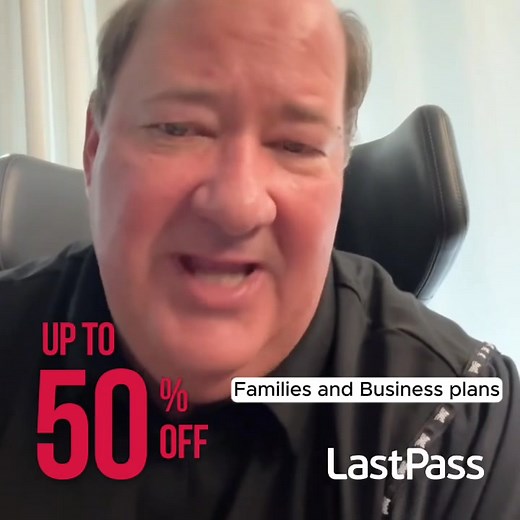 14K views | Passwords? Hard. LastPass? Easy. Sale? Real Big. Up to 50% off. Limited time - Don't spill this deal! | LastPass | Facebook