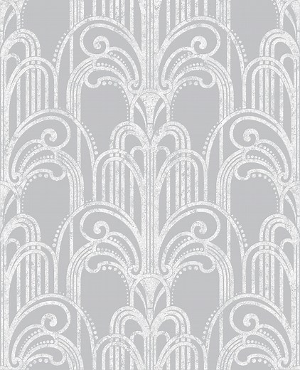 Art Deco Silver Wallpaper | Grey | Graham & Brown